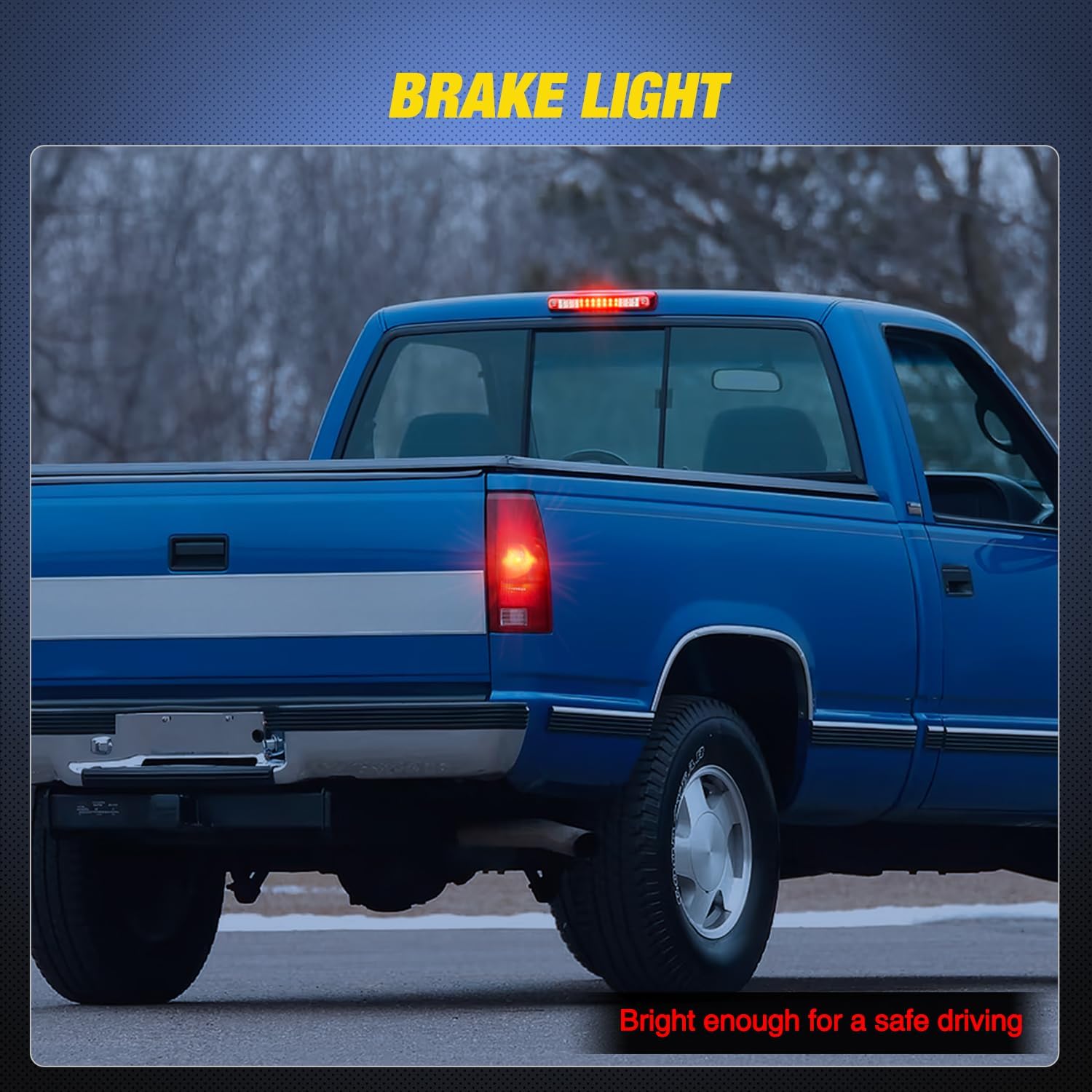 Nilight Third Brake Light Tail High Mount 3rd Stop Cargo Reverse Lights Red Lens Compatible with Chevy GMC C/K Series 1500 2500 3500 1994-2000 Pickup Truck Rear Cab Lamp