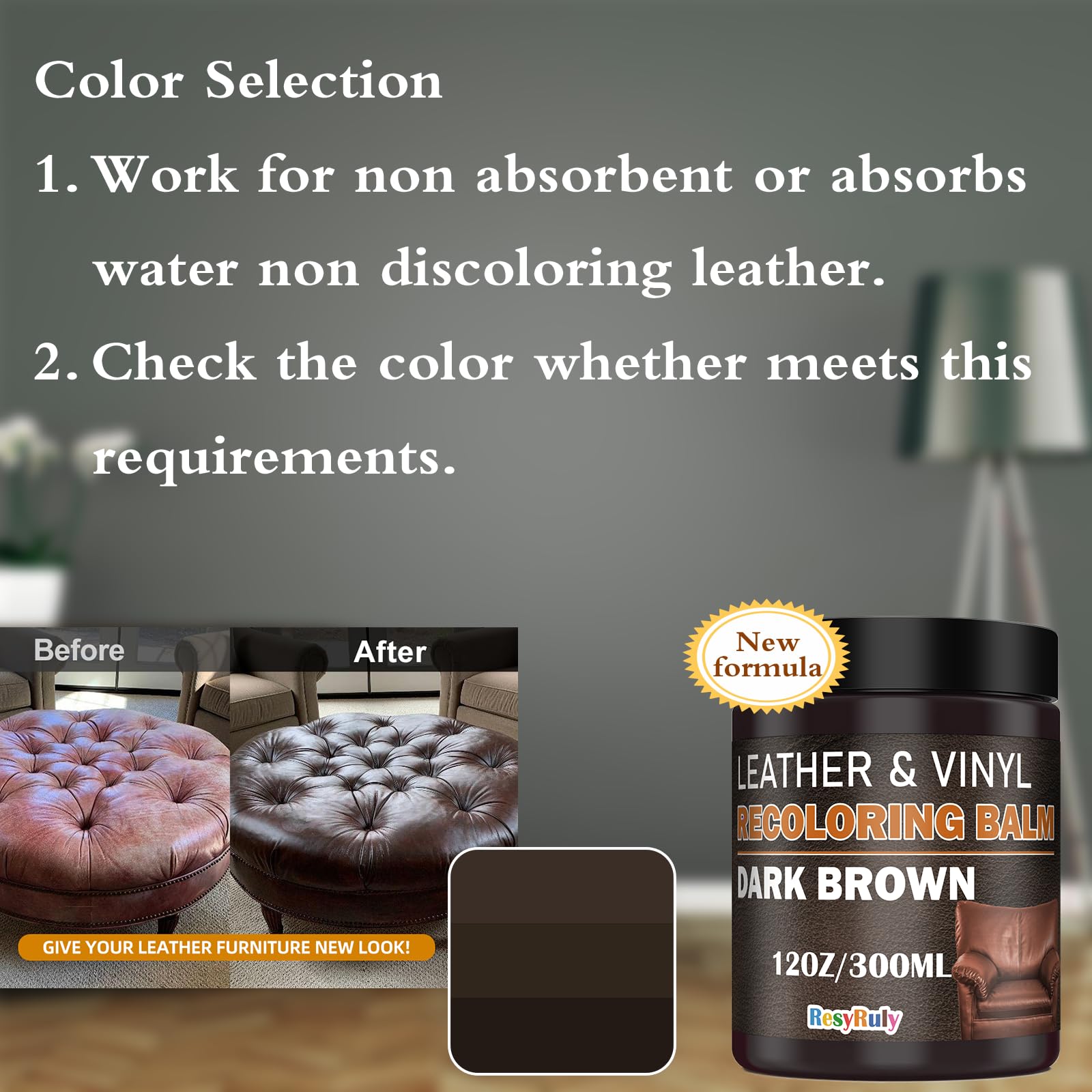 Kit De Reparación Tinte Cuero Para Muebles, Pintura Vinilo, Asientos Coche, Sofá, Bolso, Acondicionador, Bálsamo Recoloración Cuero, Cinturón Reclinable, Restaurador De, Marrón Oscuro