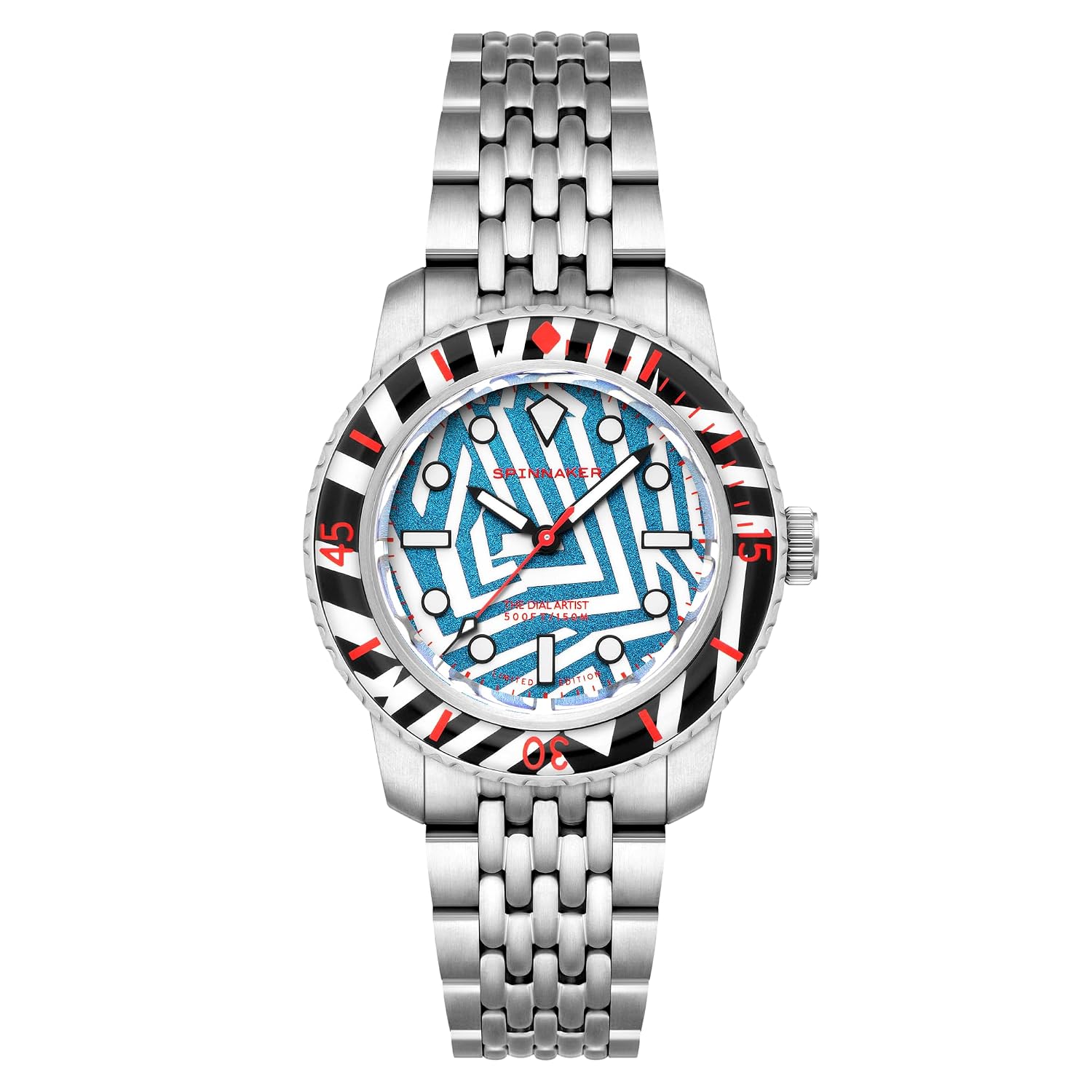 Spinnaker Relógio masculino Fleuss 40 automático Razzle Dazzle de 40 mm edição limitada com pulseira de aço inoxidável sólido SP-5165