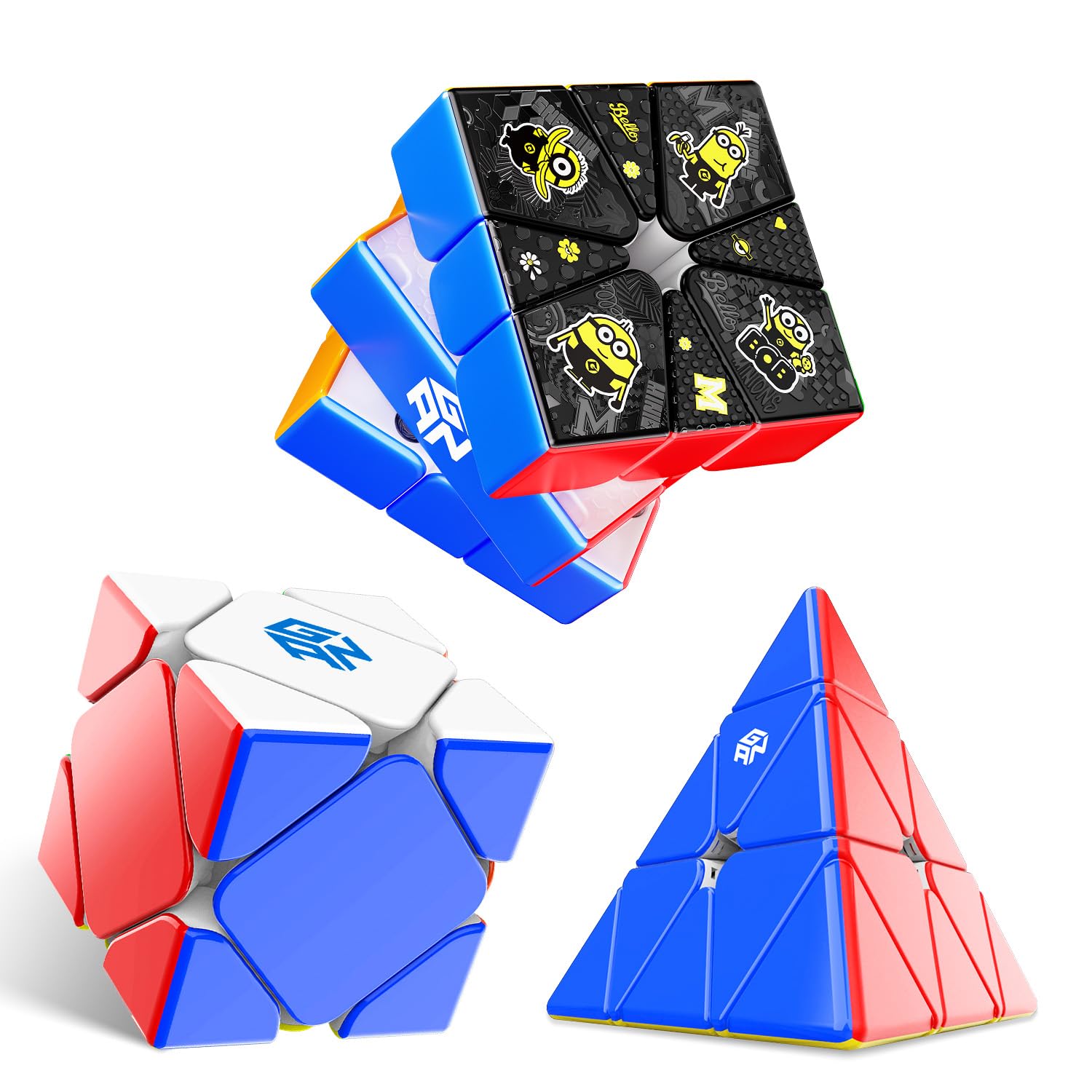 GAN Pyraminx, Skewb & Square-1 Speed Cube 3-Pack - Non-3x3 Set | Pro non-3x3 speed cube 3…
