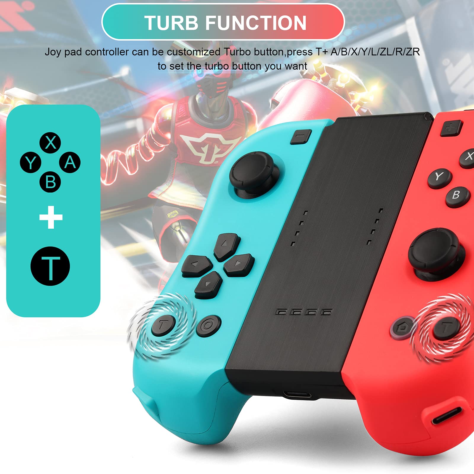 Buy Switch JoyCon Controller, PomisGam JoyPad Controller Compatible