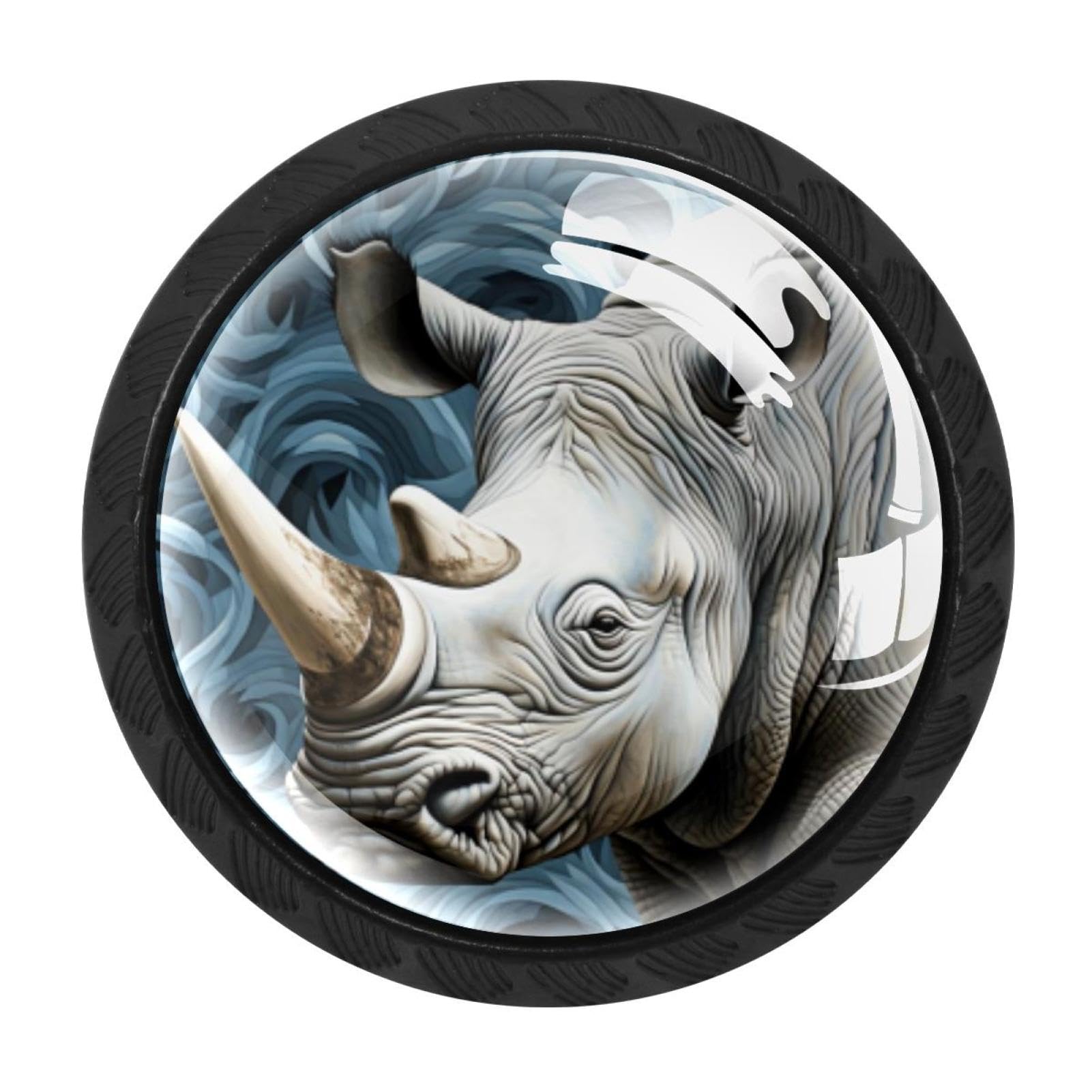 CHENZZZZ 4 Pieces Kitchen Cabinet Drawer Dresser Door Knobs Pulls Handles, Rhinoceros