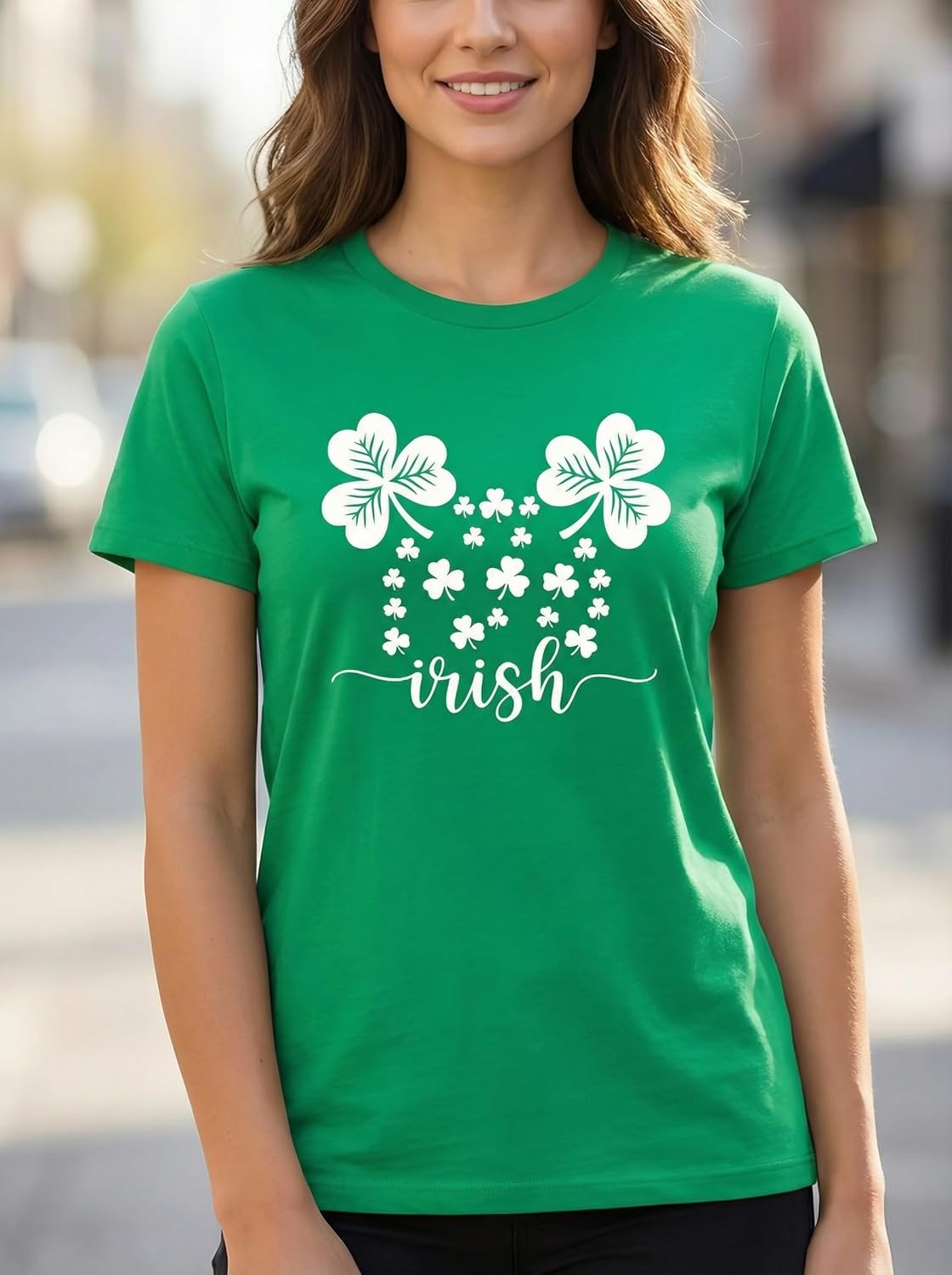 St Patricks Day Shirt Women Lucky Irish Shamrock Tshirt Green Saint Pattys Day Clover Graphic Tee Tops - Image 2