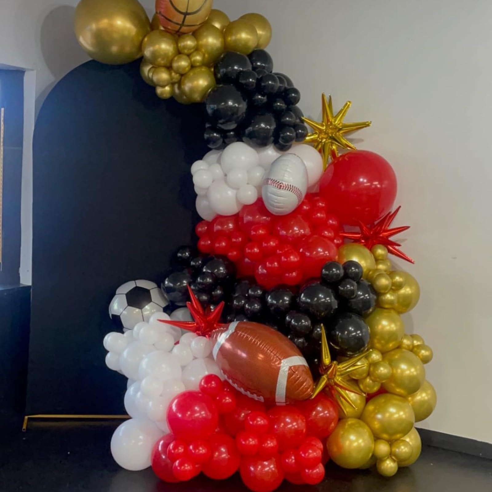 Rote und schwarze Luftballons, 60 Stück 30,5 cm schwarz rot Ballon-Set mit metallischem Chrom Gold Rot Schwarz Konfetti Ballon Latex Helium Party Ballons für Abschlussfeier Geburtstag Hochzeit