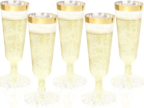 Vista 40 de WDF Paquete de 36 copas de champán de plástico azul transparente, 7 onzas, copas de champán azules, vasos de champán desechables para fiestas