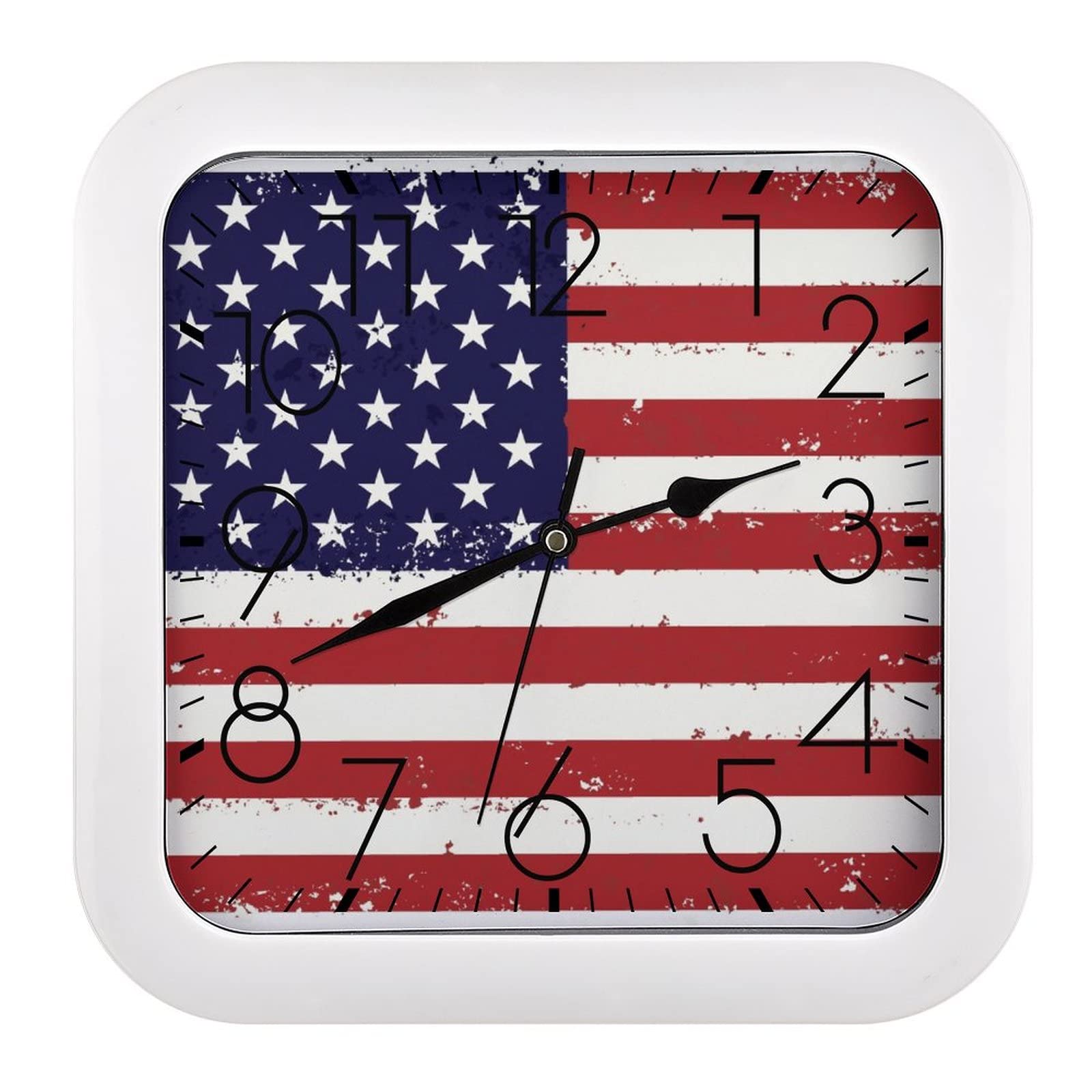 Pendule murale drapeau américain pour supprimer le tic-tac stressant dans votre bureau