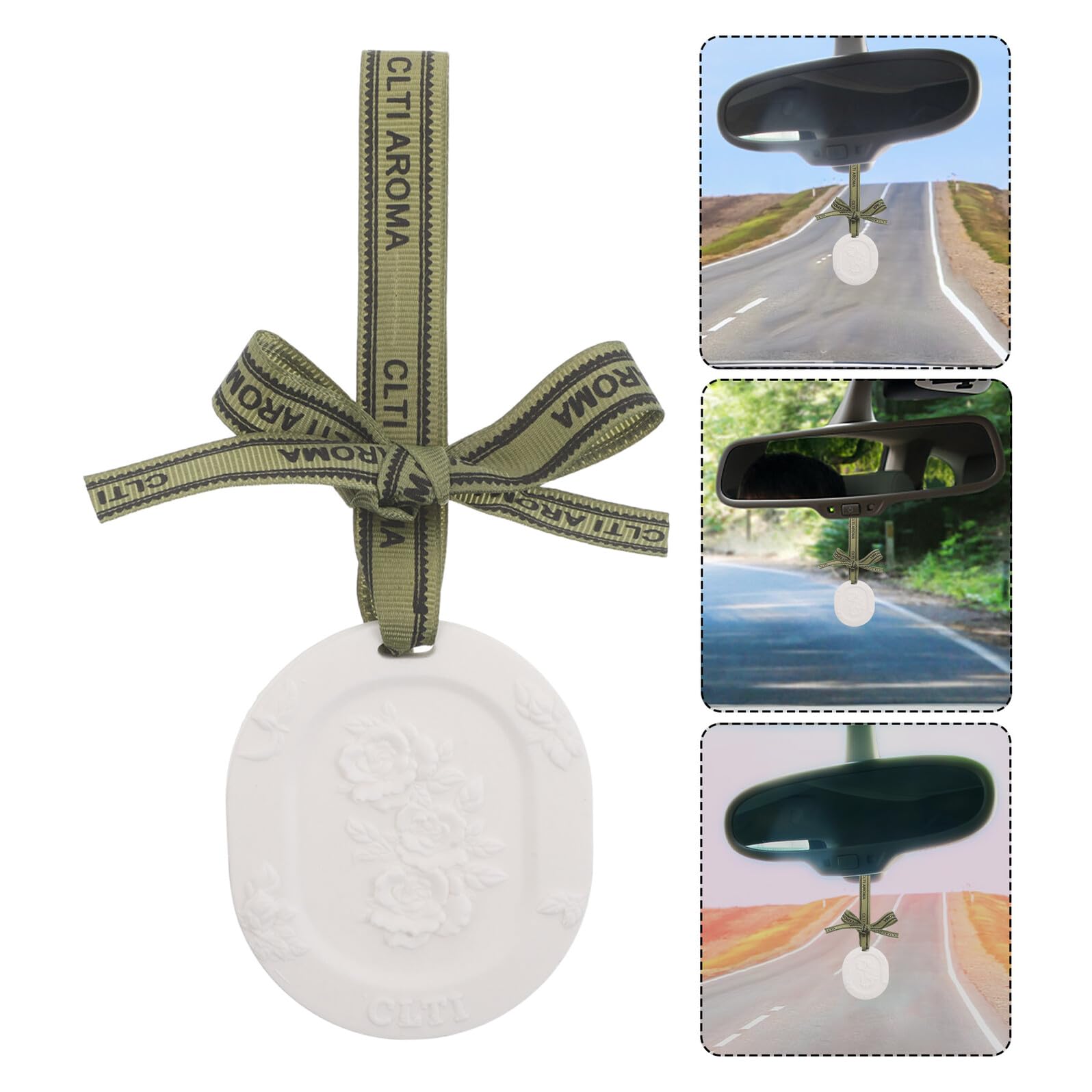 Disco Profumato per Auto in Gesso, 10 Pezzi, Appeso | Ricarica Passiva, Design Portatile con Nastro, per Casa e Guardaroba, Bianco