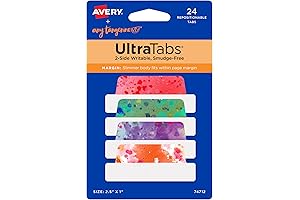 Amy Tangerine Designer Collection Ultra Tabs, Repositionable Margin Tabs, 2.5" x 1",...