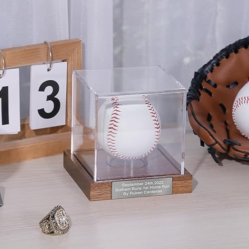 Miniatura 5 de Estuche de exhibición de béisbol, estuche de béisbol con grabado Remember Your Special Baseball, caja de almacenamiento de béisbol acrílica con