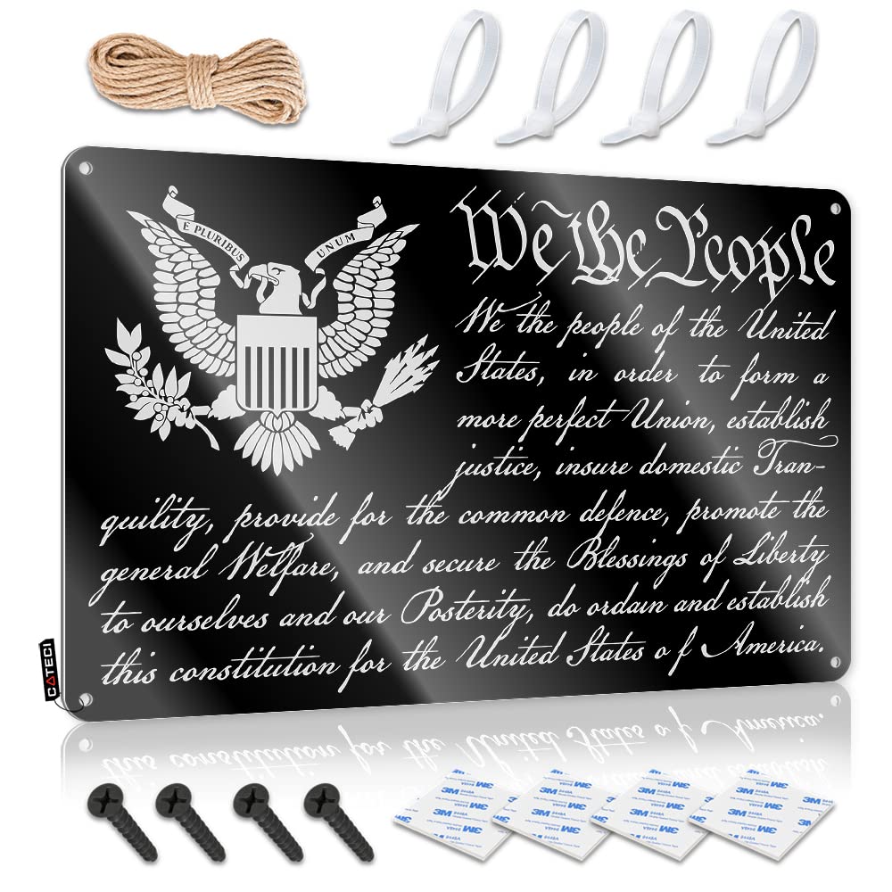 IBWNBBUSN Sarcastic Signs Constitution We The People Tin Sign Warning Tin Sign Funny Alcohol Signs(30X40CM)