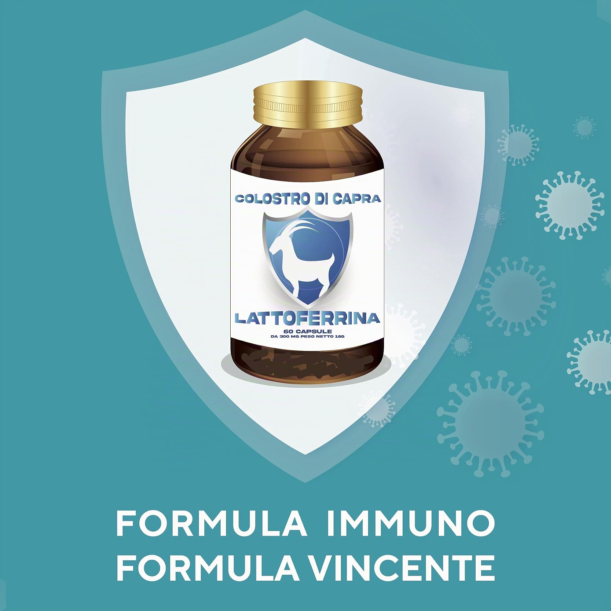 SEB - COLOSTRO DI CAPRA E LATTOFERRINA - Ricco di lattoferrina NATURALE - Integratore alimentare - 60 capsule da 300mg. (3)
