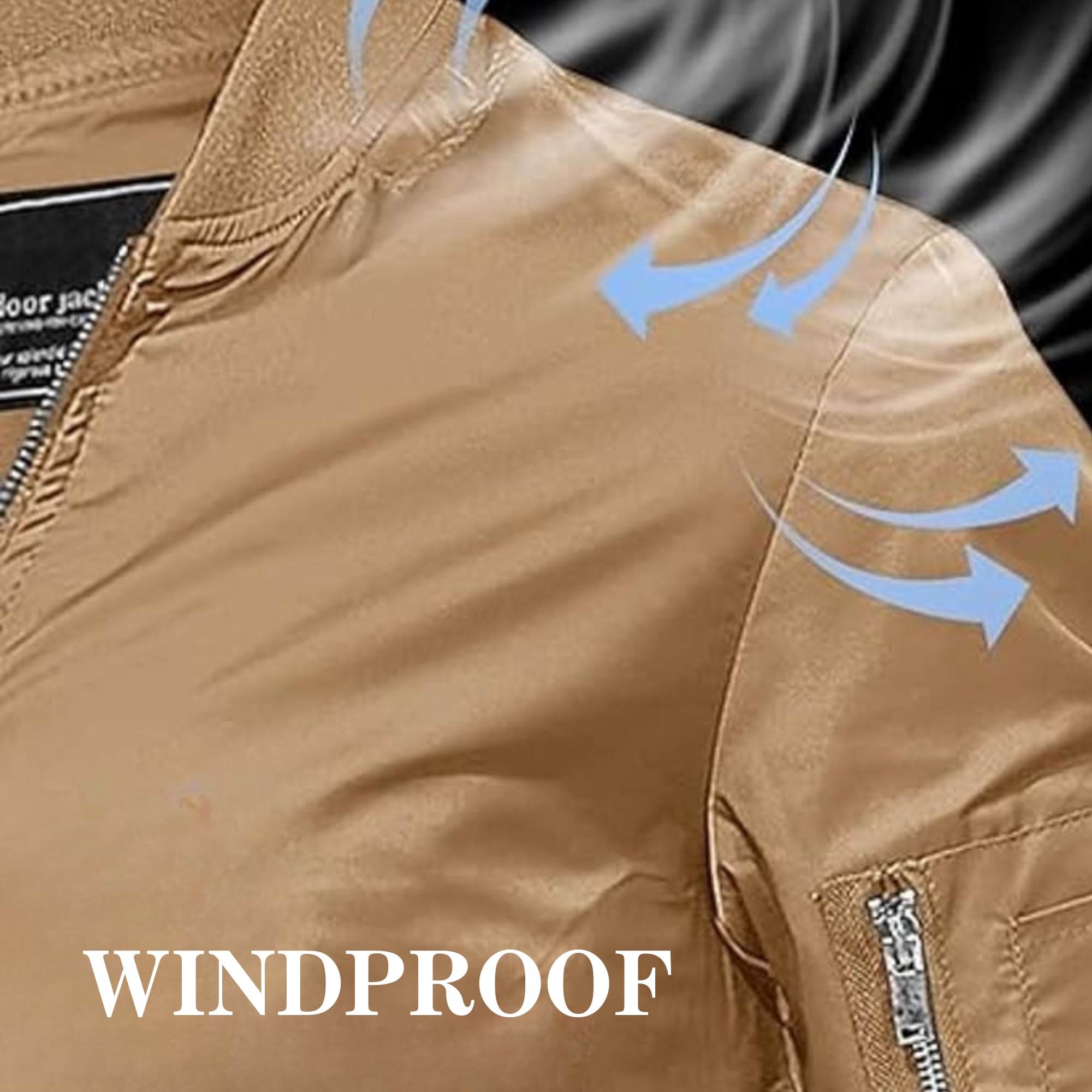 MIA FASHION Jacket for Men Winter Wear Full Sleeves Jacket | Zipper Lightweight Jacket | Casual Bomber Regular Fit (Khaki-2XL) 2