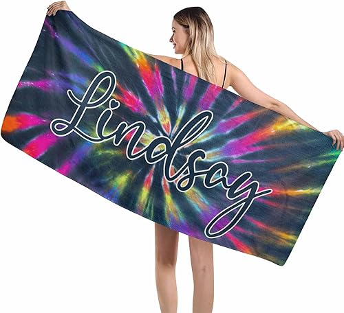 MyPupSocks Toalla de playa personalizada, toalla de piscina personalizada, personaliza con tu nombre, toalla de baño de piscina con estampado de