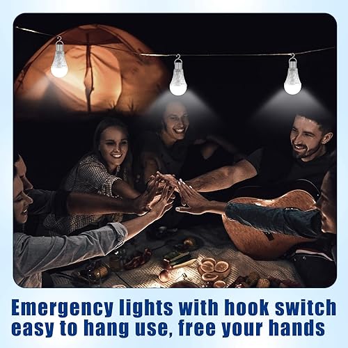 Miniatura 4 de Mudder 15 bombillas LED recargables de emergencia para cortes de energía en el hogar, bombilla de batería blanca suave cargable 1200mAh batería de