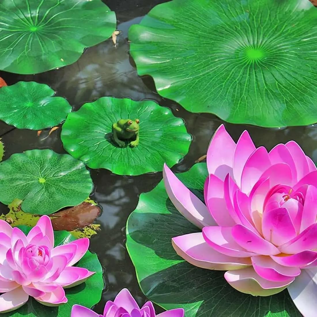 10 PCS Foglie di Loto Artificiali, ninfee galleggianti, in Schiuma, realistiche, per casa, Giardino, laghetti, Piscine, acquari, Acquario, Decorazioni paesaggistiche