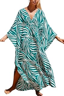 Women's long kaftan dress, summer dress, bohemian style maxi dress, bikini cover up dress, beach dress, loungewear, one size
