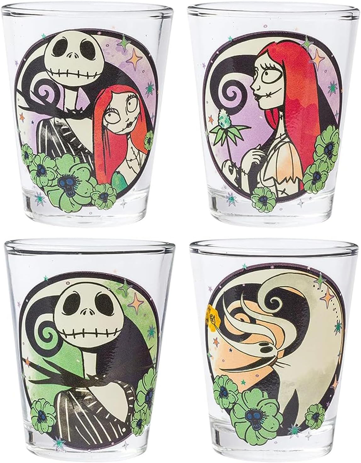 Disney Nightmare Before Christmas 4 Pack Mini Glass Set, 1.5 Ounce
