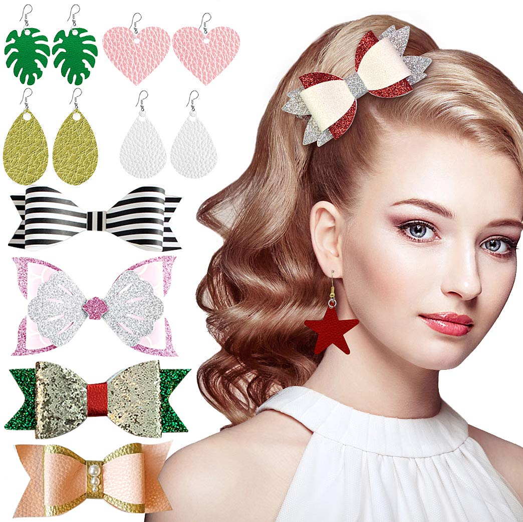 12 Pochoirs Boucles D'Oreilles En Cuir - 25x20 Cm - Modèles Variés - Pour DIY Bijoux - Plastique