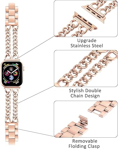 Miniatura 10 de Correa de reloj compatible con Apple Watch de 1.496 in 1.575 in 1.614 in Apple Watch 1.654 in 1.732 in 1.772 in 1.929 in para iWatch SE Ultra Series