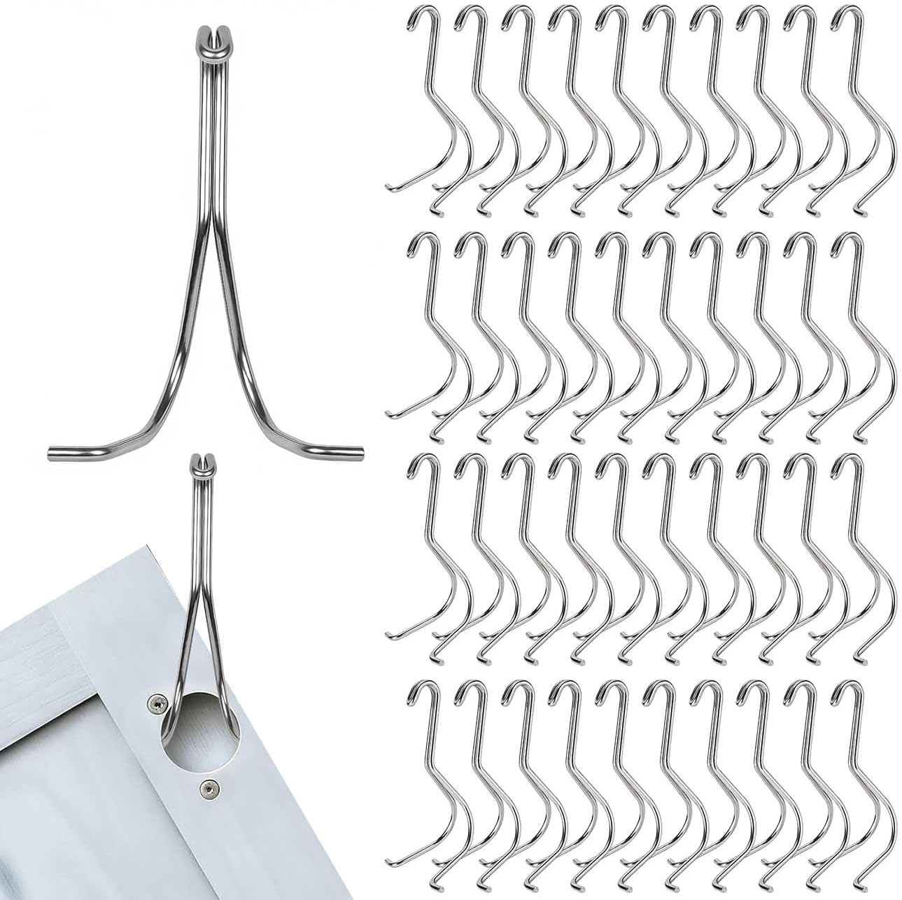 40 Pack Cabinet Door Painting Drying Rack, 304 Stainless Steel Cabinet Door Hangers for Painting, Metal Painting Hanging Hooks, No-Drill Spray Drying Rack Clips, Painting Cabinets Hanging System