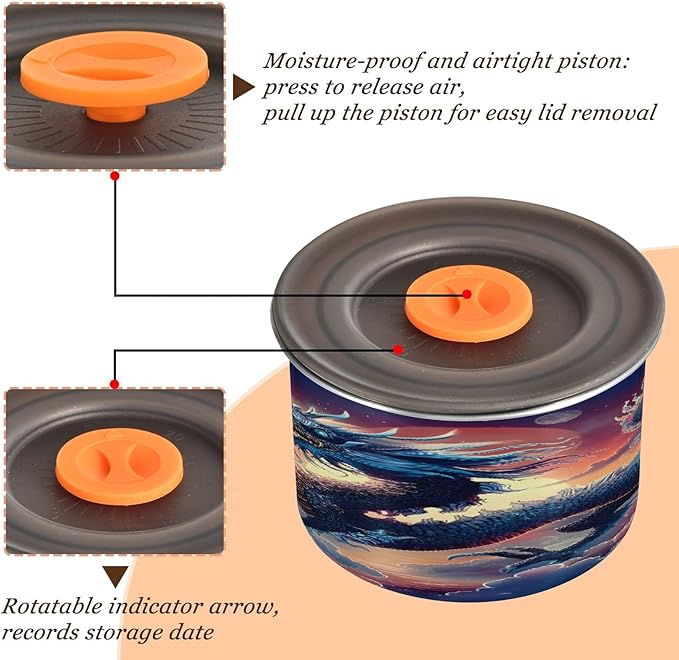 ALAZA Beautiful Dragon Cloud Coffee Canister 17oz Food Storage Canister with Lids Kitchen Organizer Decor for Beans Tea Sugar Gournd Rice miniatura 5