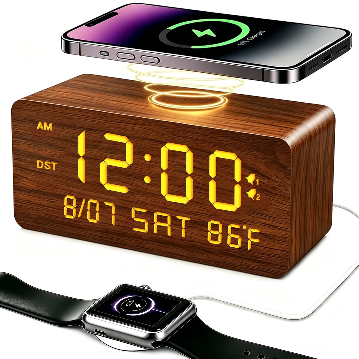 Andoolex Wooden Digital Alarm Clock