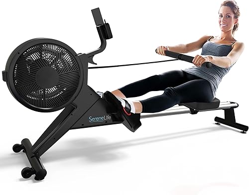 Miniatura 1 de SereneLife Smart Rowing Machine-Home Rowing Machine with Smartphone Fitness Monitoring App-Row Machine for Gym or Home Use-Rowing Exercise Machine