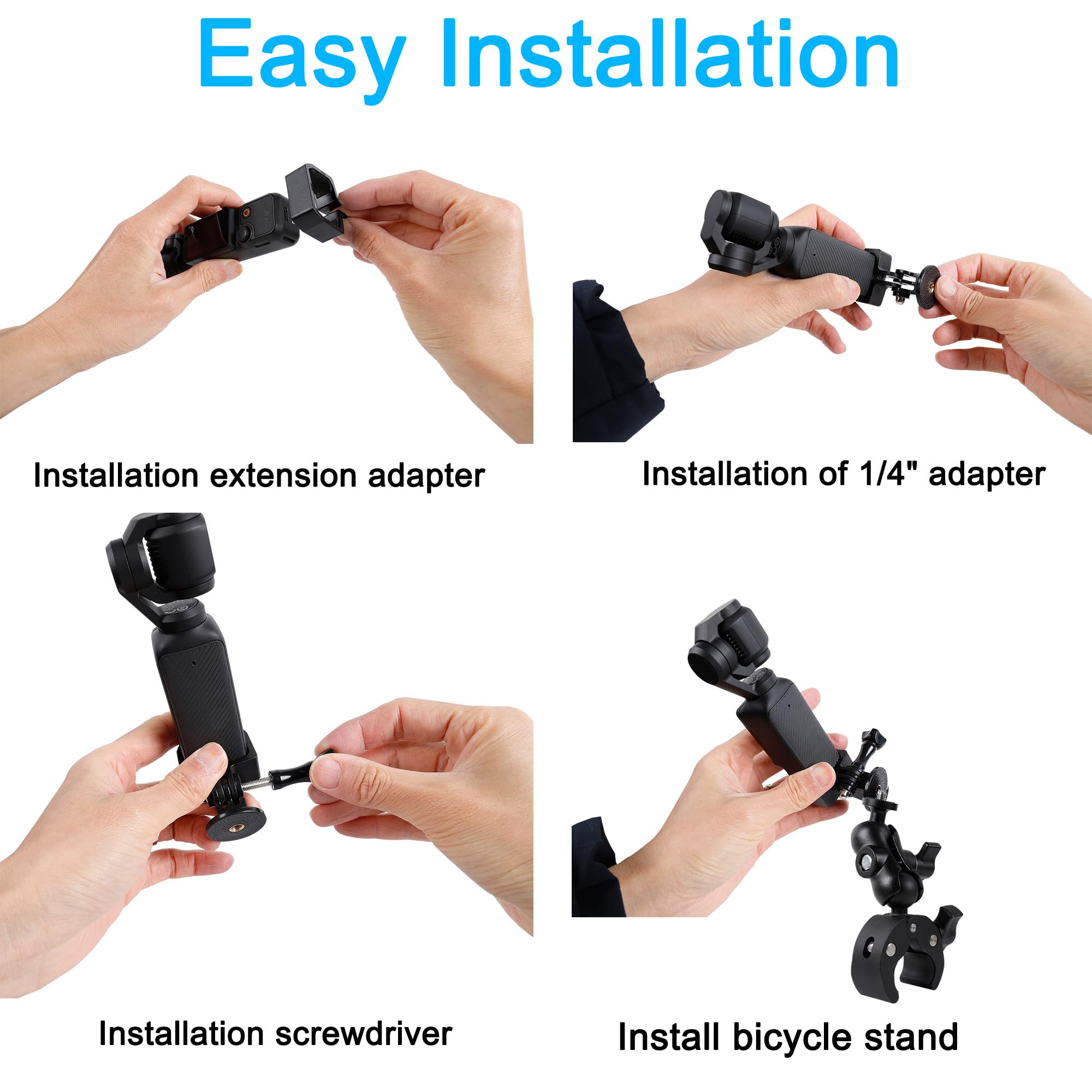 PellKing Pocket 3 - Soporte para Manillar de Motocicleta Compatible con cámara dji Osmo Pocket 3, Ajustable