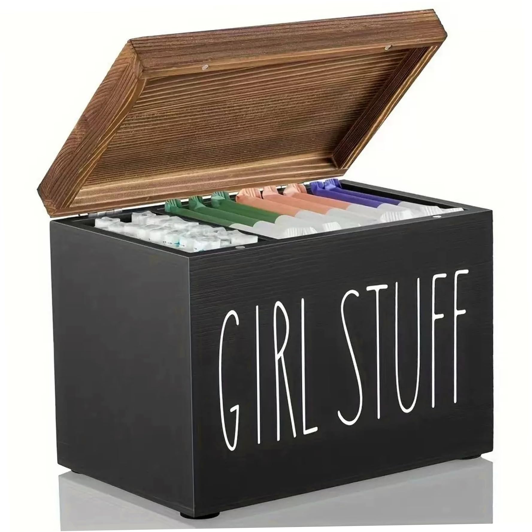Boîte à tampons discrète porte-tampon en bois pour ranger vos tiroirs