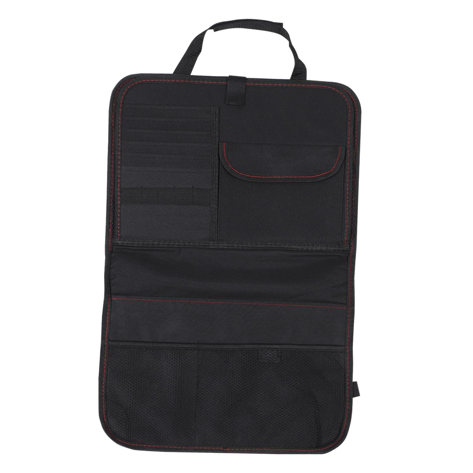Protector Asiento Trasero Coche con Mesa Organizador Bolsa Almacenamiento Resistente Oxford Negro para Viaje y Comida