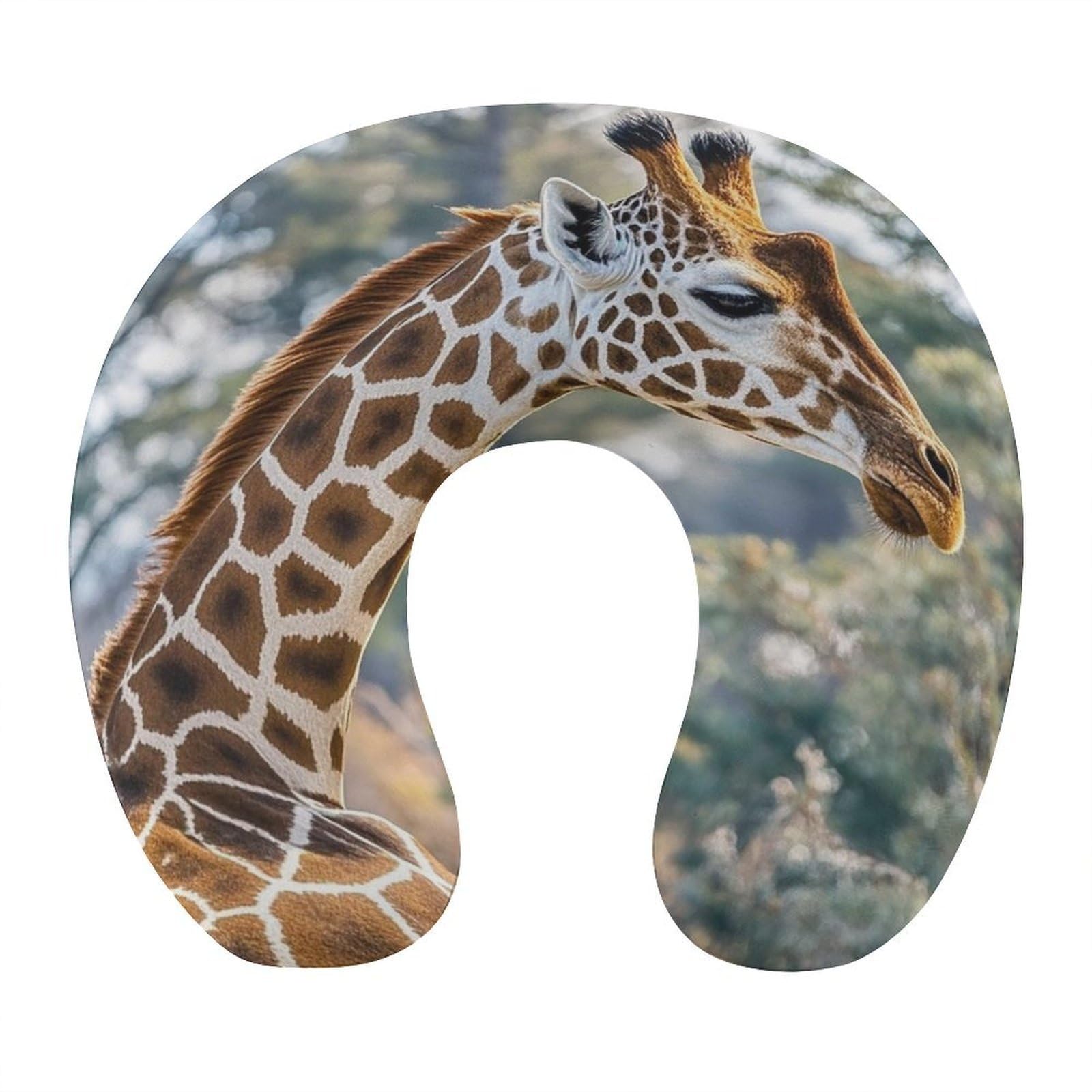 LZQPOEAS Giraffe High Neck Spot Neck Pillow U Shaped Travel Pillow Comfortable Memory Foam Pillow Portable Neck Support Lightweight Headrest for Airplane Car Home Office Sleeping Traveling