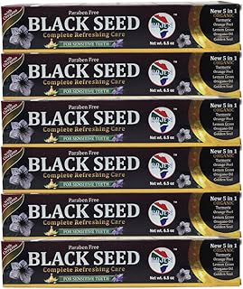 Premium Paraben-Free Black Seed Toothpaste - 6-Pack - Sensitive Teeth Care - Ultimate Refreshing Oral Hygiene