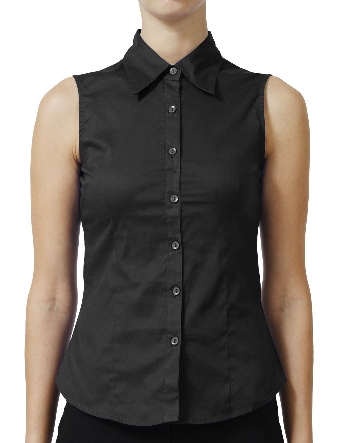 NE PEOPLEWomens Essential Basic Everyday Work Office Tailored Sleeveless Button Down Daily Shirts (S-3XL)