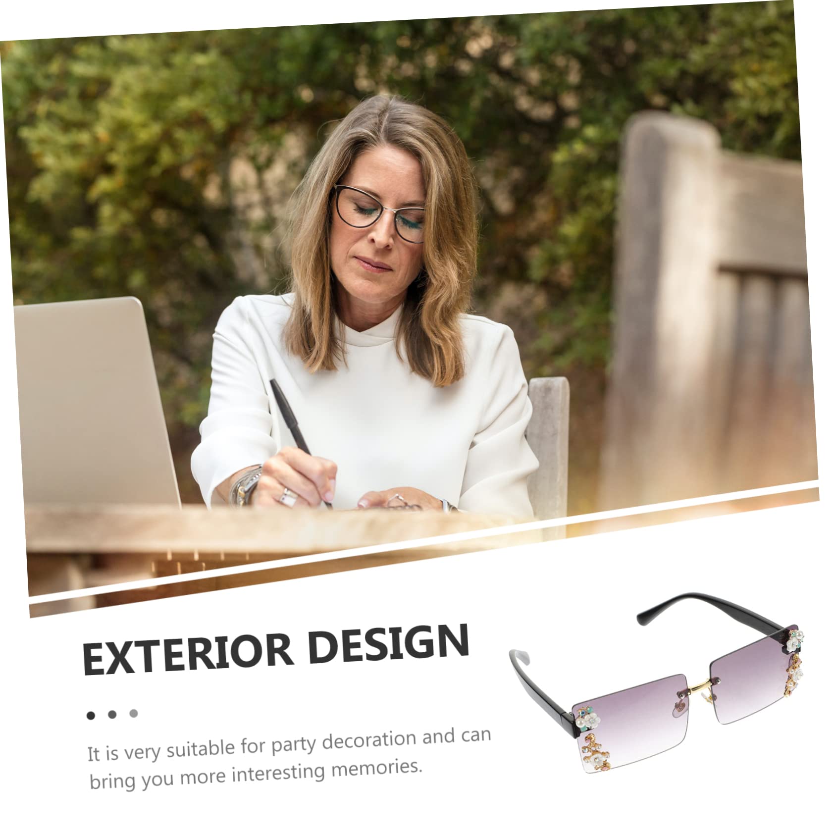 VALICLUD 5stücke Dekorative Sonnenbrille Mit Strass Für Damen Modisches Accessoire Für Partys Und Laufstege Mit Verlaufsglas Leicht Und Tragbar Uv-schutz Für Klare Sicht Im Sommer