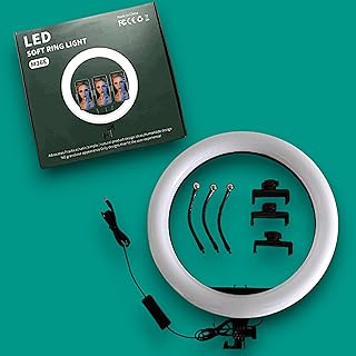 Ring Light with 3 Tripod Stand for Phone Holder It With Three Levels Of Light Moodes Selfies for YouTube, Photo-Shoot, Video Shoot, Live Stream, Makeup, for iPhone/Android & Camera (RING 36CM)