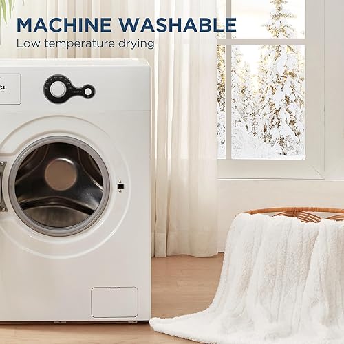 Miniatura 6 de Westinghouse - Manta eléctrica tamaño matrimonial. Manta térmica de felpa sherpa suave, lavable a máquina, con 10 niveles de calefacción y 1-12