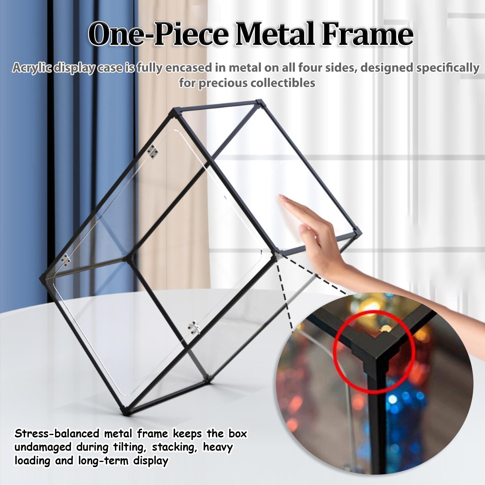 UrbanUp Teca Plexiglass Vetrina Espositiva Alta in Acrilico con Chiusura a Scatto, 80,70,60,50,40,30,20,15cm Vetrina Trasparente Autoportante, Struttura Cubica con Copertura(25x25xH50cm/10x10x20)