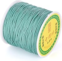 Vista 28 de Cheriswelry 100 yardas/rollo de cuerda trenzada de nailon de 0.031 in, color azul cielo claro, cordón de nudo chino, cuerda de cuentas