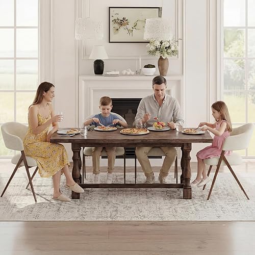 Miniatura 5 de COLAMY Juego de 6 sillas de comedor, sillas modernas tapizadas de tela para comedor, cocina, sillas laterales con respaldo abierto y asiento