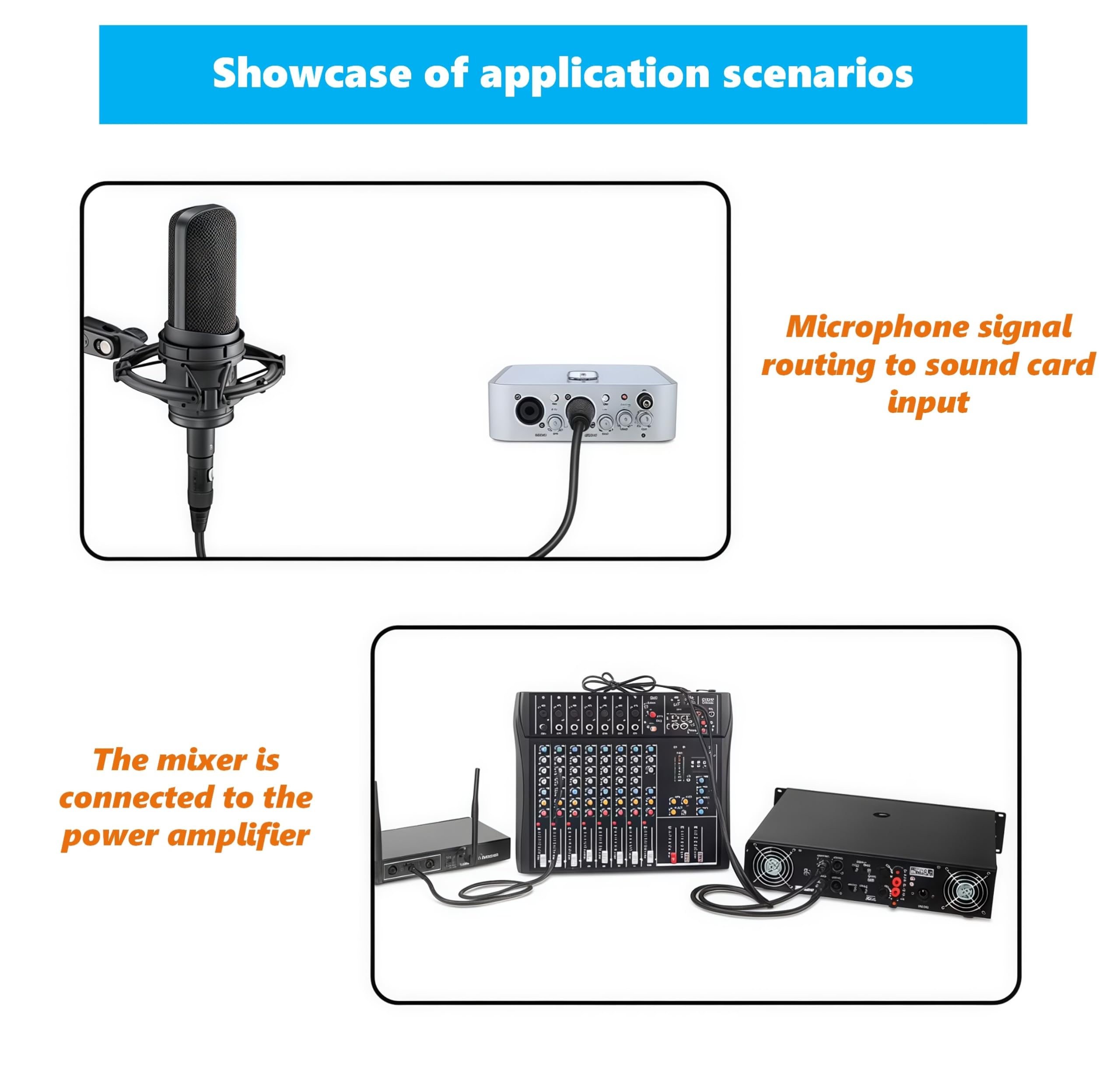 Cavo XLR a 7 pin maschio a femmina, cavo di prolunga audio bilanciato, connettore XLR dritto per apparecchiature audio, mixer, registrazione in studio