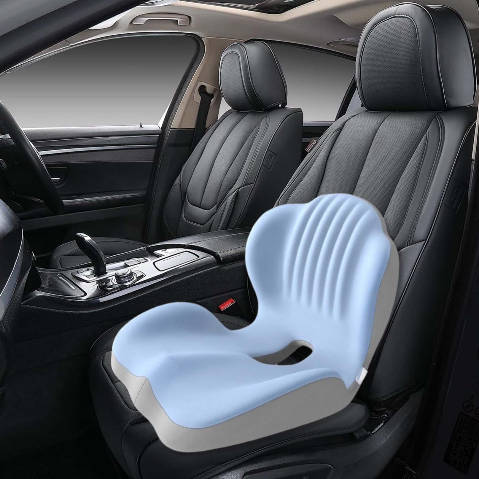 Cojín de espuma viscoelástica en forma de L con soporte lumbar, cojín ergonómico para silla de oficina y coche para mayor comodidad, ideal para el hogar, silla de ruedas y oficina