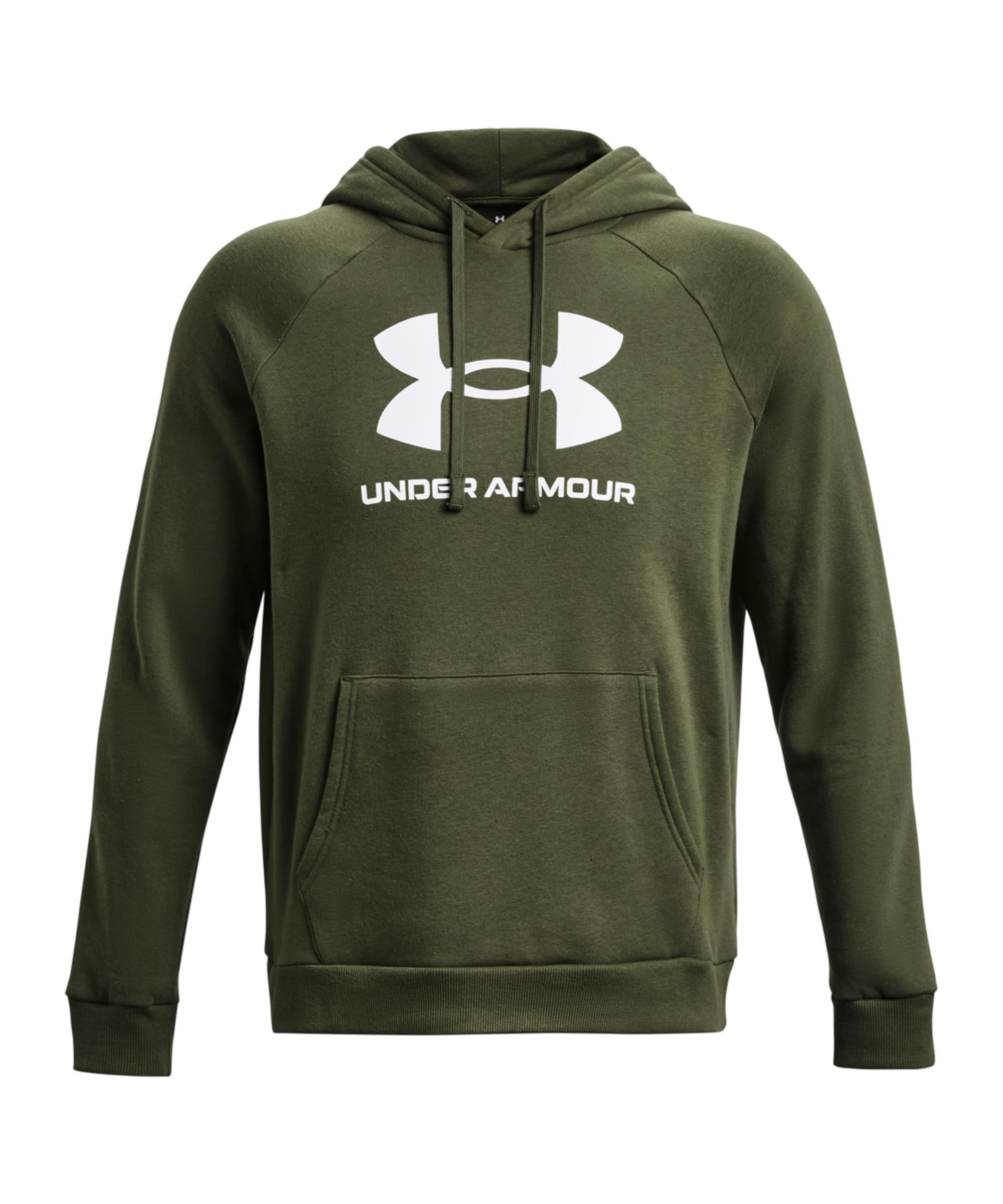 Under Armour Men's Rival Fleece Logo Hoodie, (390) Marine Od Green / / White, L Tall