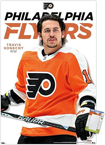 Miniatura 12 de Trends International NHL Philadelphia Flyers - Póster de pared Travis Konecny Feature Series 23, 34 pulgadas de largo x 22.4 W, paquete de póster