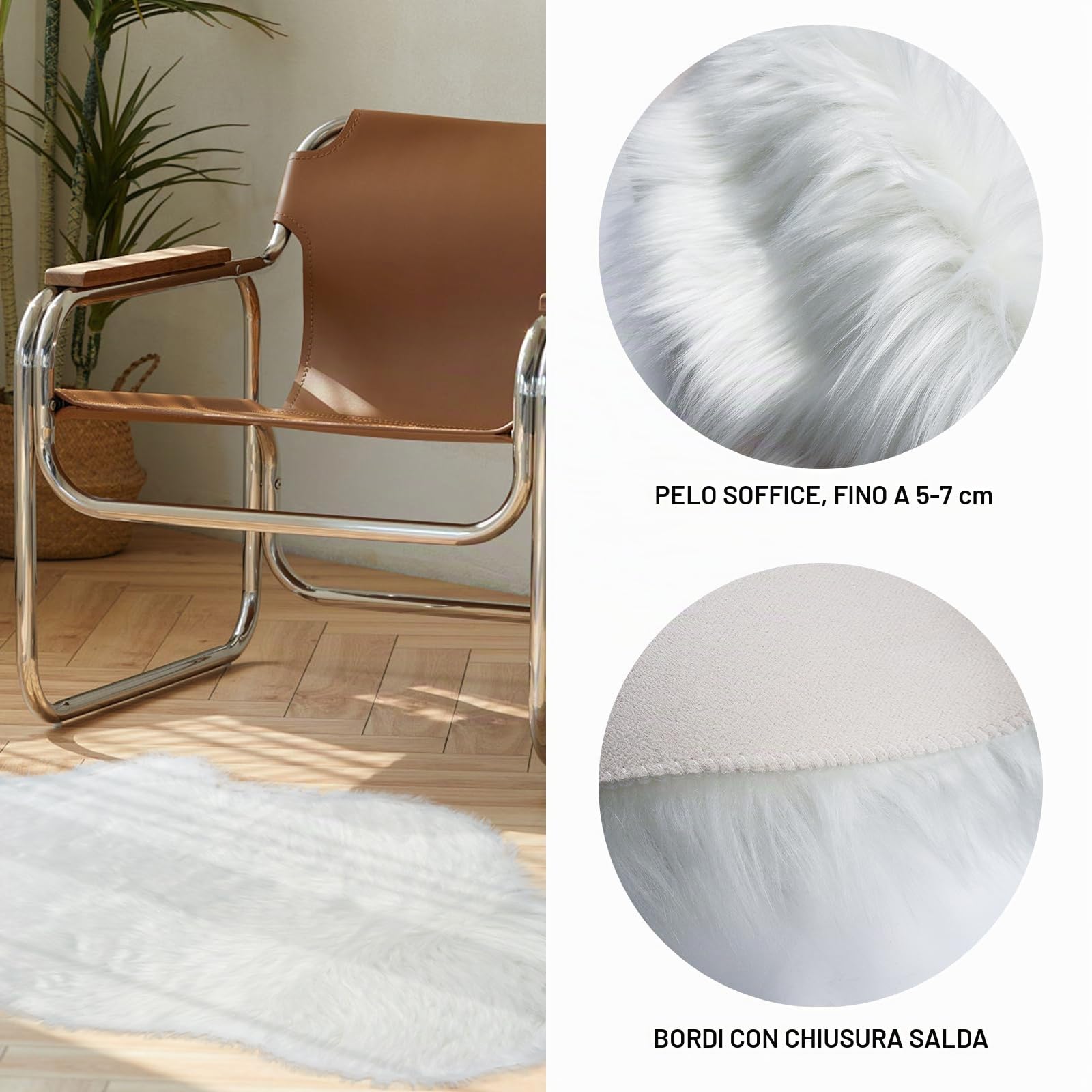zhxinashu Tappeto Peloso a Forma di Nuvola per Camera da Letto 60x120cm | Tappeto Morbida a Forma di Nuvola, Poliestere Bianco, Superficie Morbida in Plush Spessa 5-7 cm, Decorazione per Soggiorno