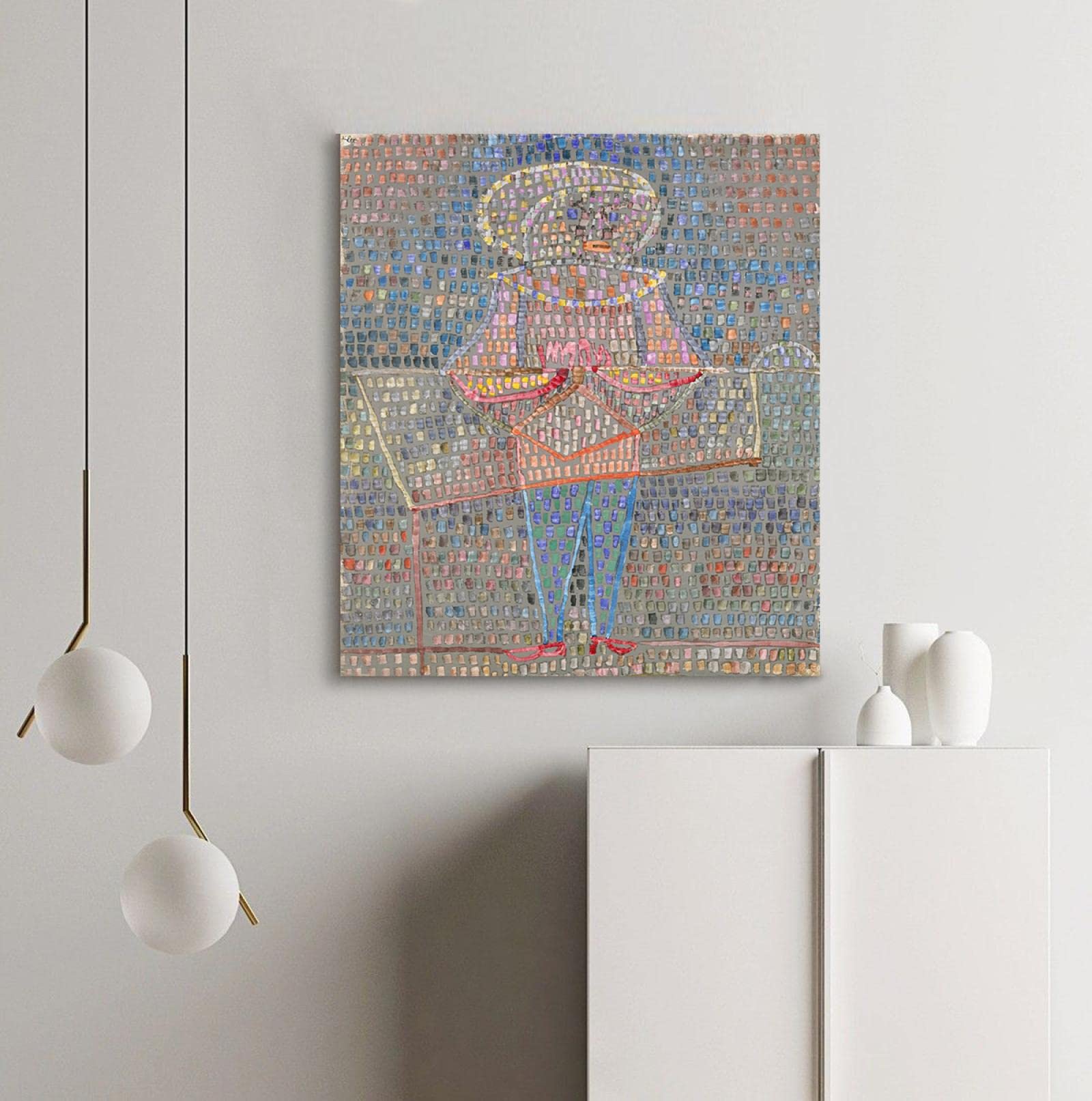 Via Vela Impression sur toile de style expressionnisme garçon en déguisement abstrait célèbres peintures oeuvre d’art affiche art mural pour salon décor intérieure 40x53cm cadre intérieur