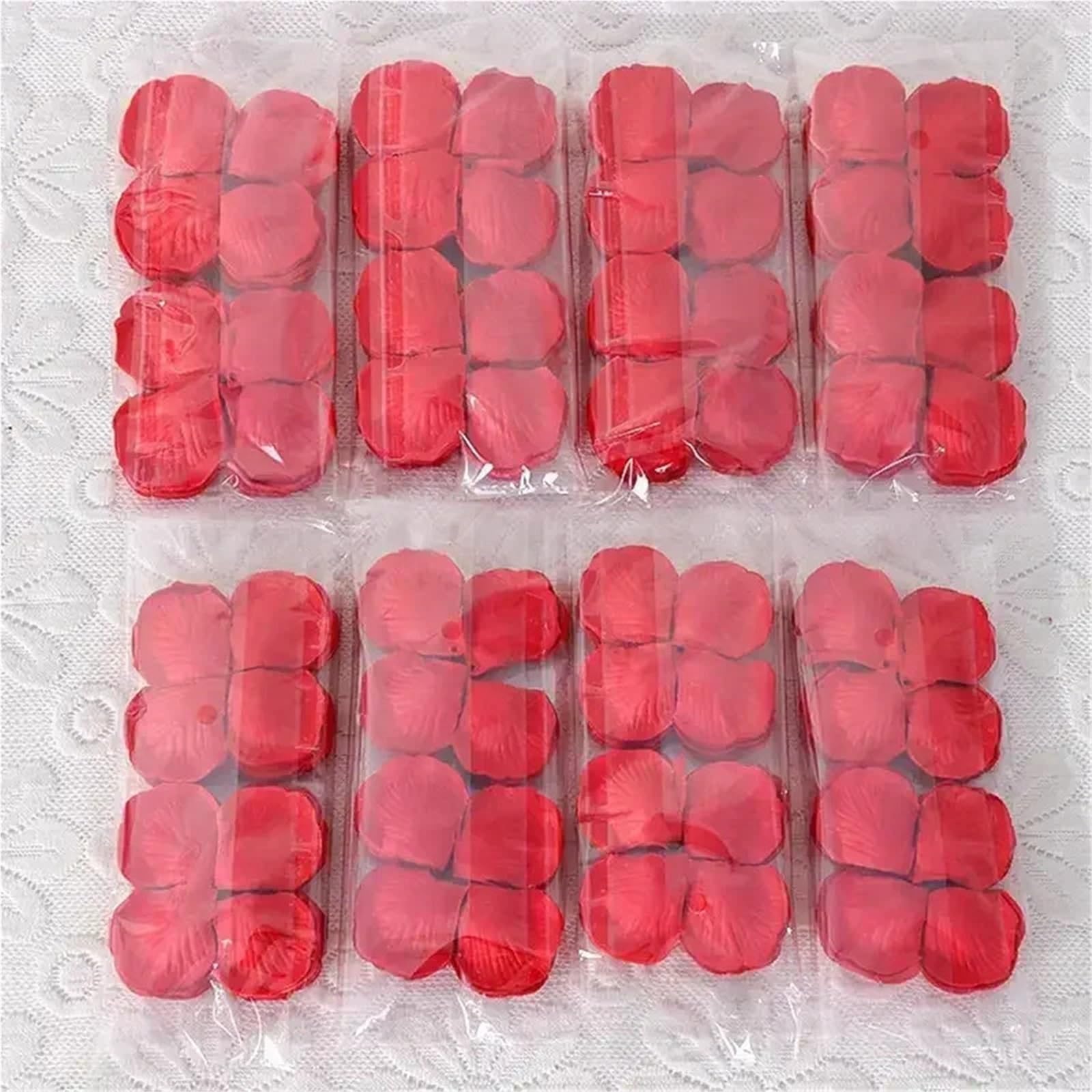 Künstliche Rosenblätter Künstliche gefälschte Rosenblätter Simulation Seide rote Rosen Blütenblatt for Hochzeitsdekoration für die Party