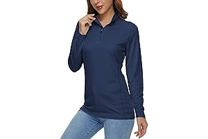 magcomsen Women's Sun Protection Shirts Long Sleeve 1/4 Zip UPF50+ Workout Hiking Athletic Tops
