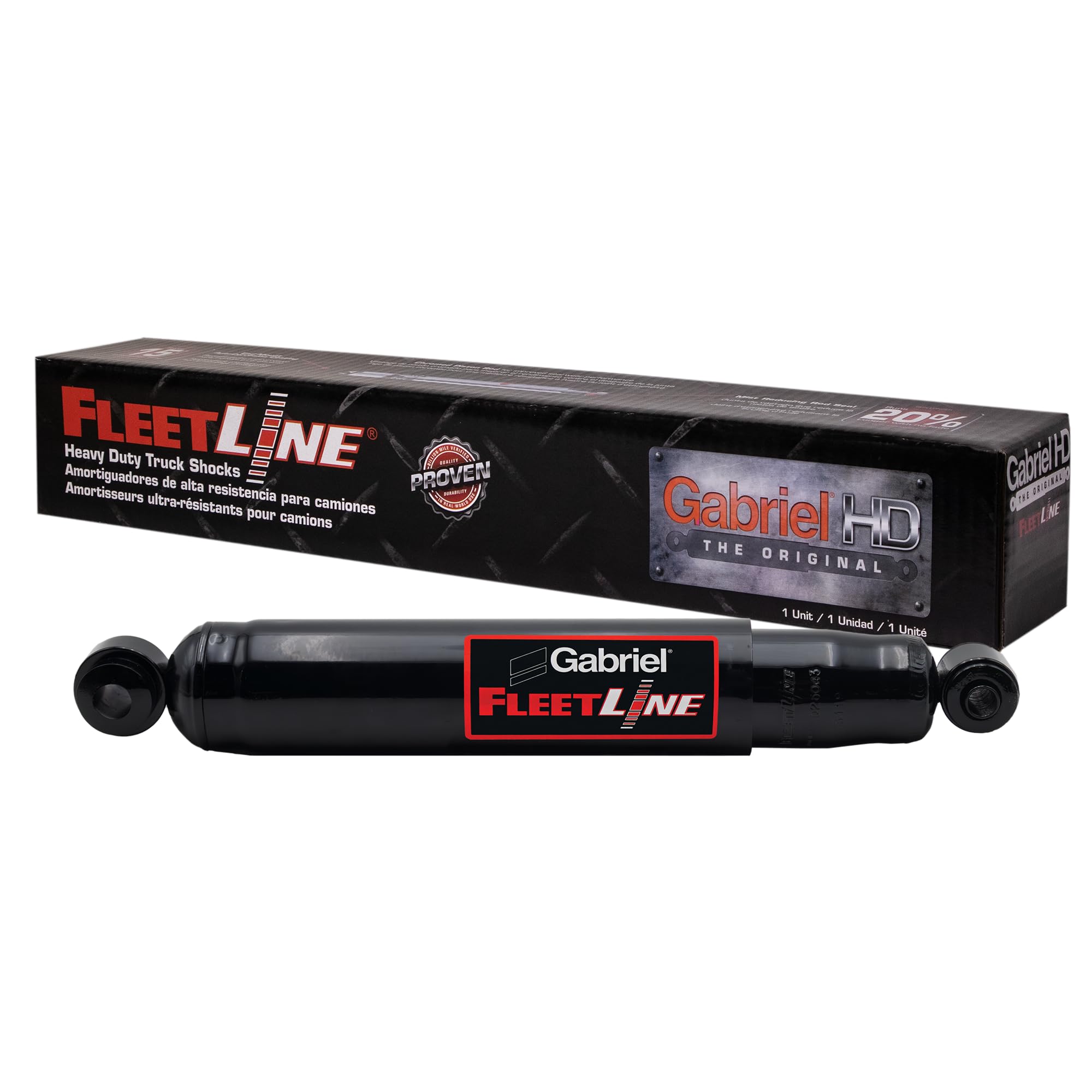 Gabriel 83119 FleetLine HD Truck Front Shocks Fits Freightliner Various Fleetwood; Oshkosh Motor Truck Co. Heavy Duty Motorhome RV; OEM# RW24285, GBL 651375, 2JD137, RW24285