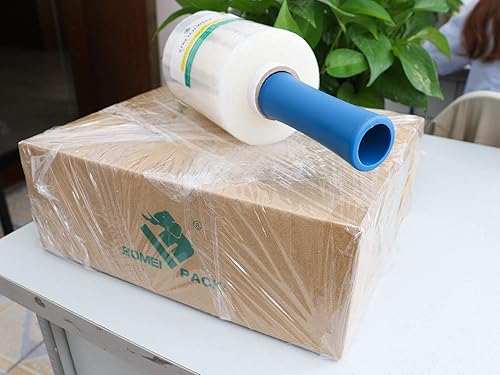 Miniatura 2 de BOMEI PACK Mini película elástica industrial transparente de 5 pulgadas x 1000 pies, paquete de 4 con asa, envoltura de plástico grueso de calibre