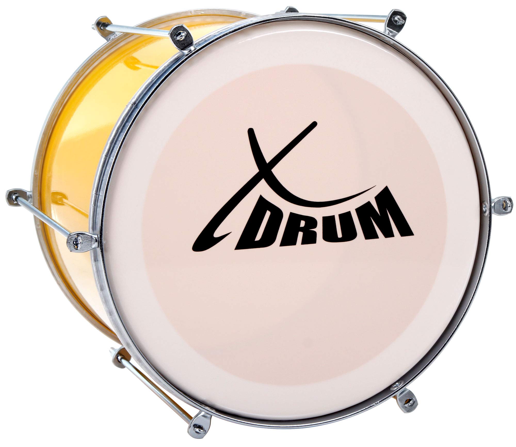 XDrum SSD-1210 Repinique Samba Drum - tamburo samba brasiliano - cassa in alluminio - 6 viti di accordatura - dimensioni: 12" x 10" - giallo-verde